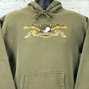 Anti Hero Skateboards Hoodie Skater Eagle Hooded Sweatshirt Green Mens M Medium